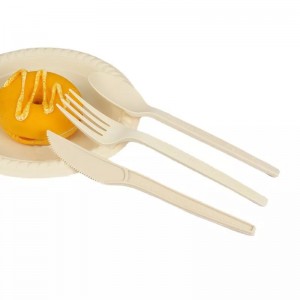 Non Polluting Corn Starch Disposable Eco Tableware Knife Fork Spoon