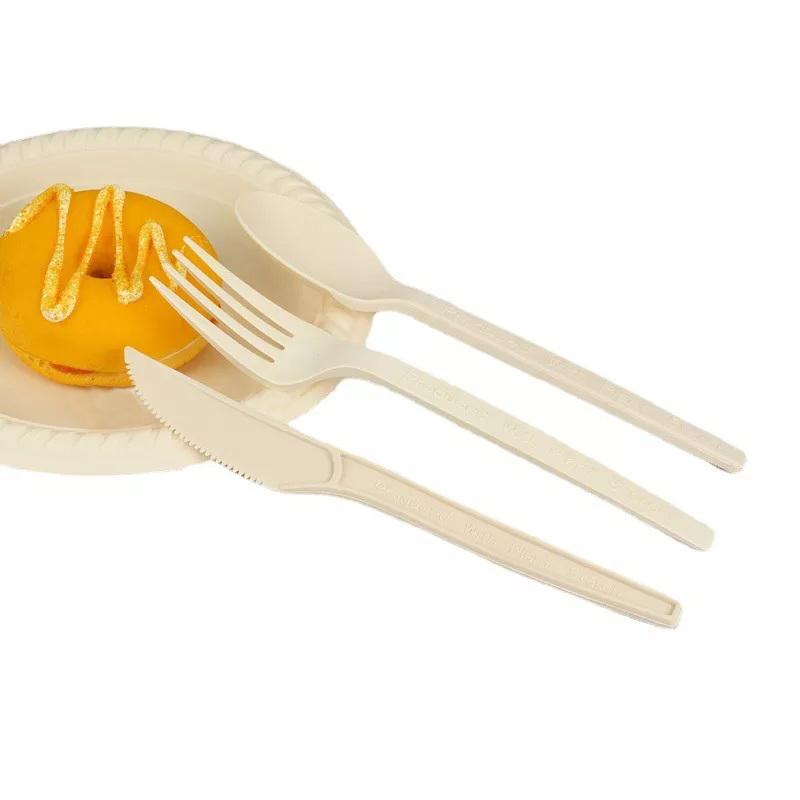 Non Polluting Corn Starch Disposable Eco Tableware Knife Fork Spoon