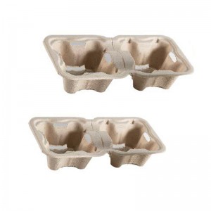 China wholesale Cold Storage Supplier - Beverage coffee holder tray Handmade pulp fiber takeaway cup holder – Halo CBD