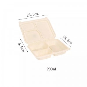 China wholesale Disposable Cornstarch Water Cups Manufacturers - Biodegradable Environmental Protection Clamshell 2 Grid Corn Starch Disposable Lunch Box – Halo CBD