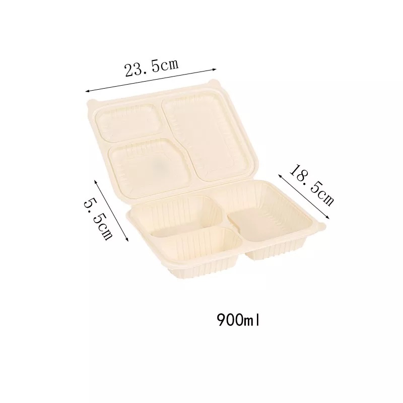 China wholesale Disposable Eco-Friendly Paper Cups Manufacturers - Biodegradable Environmental Protection Clamshell 2 Grid Corn Starch Disposable Lunch Box – Halo CBD