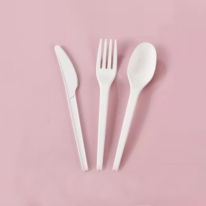 Non Polluting Corn Starch Disposable Eco Tableware Knife Fork Spoon