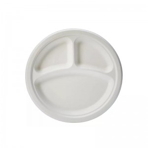 Hemp pulp fiber Biodegradable Compostable Eco-Friendly Round Dinner Salad Plate