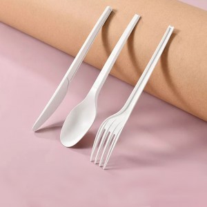 Non Polluting Corn Starch Disposable Eco Tableware Knife Fork Spoon